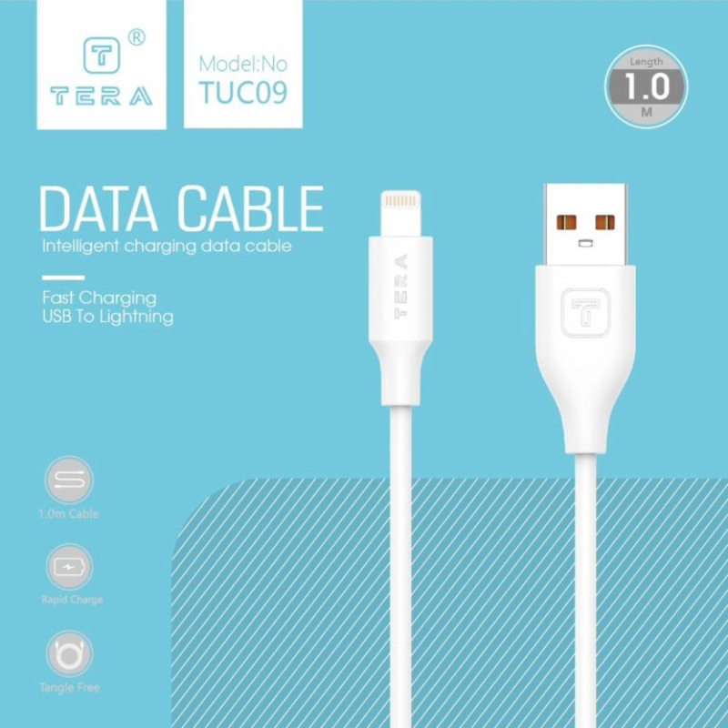 Câble De Charge TERA type A vers Lighting en PVC - Blanc - Image 2