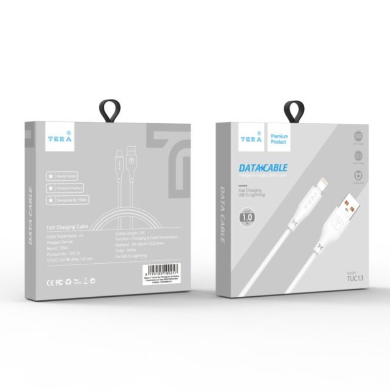 Câble De Charge en Silicone TERA type A vers Lighting - Blanc - Image 3