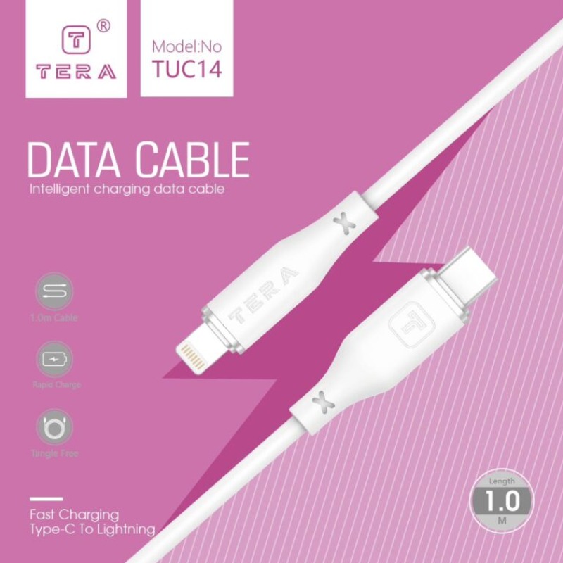 Câble De Charge en Silicone TERA type C vers Lighting - Blanc - Image 2