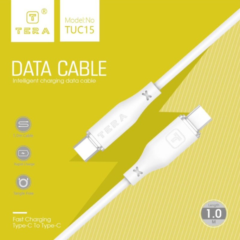 Câble De Charge en Silicone TERA type C vers type C - Blanc - Image 2