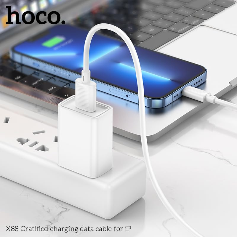 Câble De Charge HOCO X88 USB-A Vers Lightning - Blanc - Image 2
