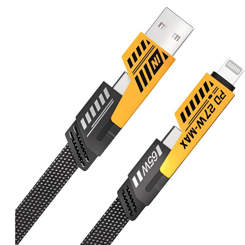 Câble de charge multiple 4 en 1 Lightning, Type-C et Type-A USB 1,2 m - Image 2