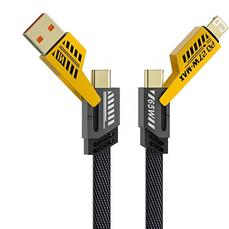 Câble de charge multiple 4 en 1 Lightning, Type-C et Type-A USB 1,2 m