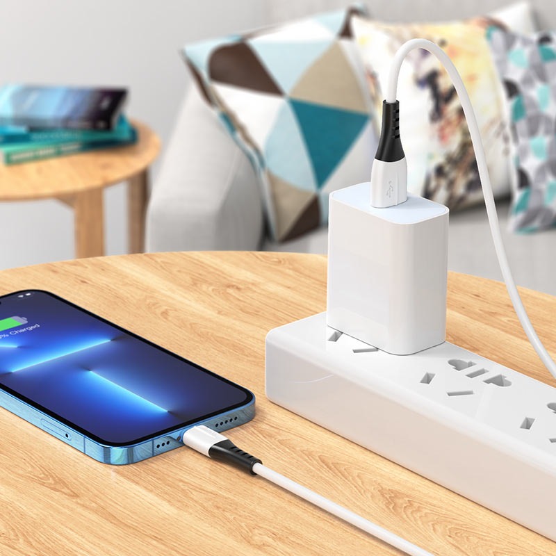 Câble De Charge Rapide HOCO X82 Lightning- Blanc - Image 2