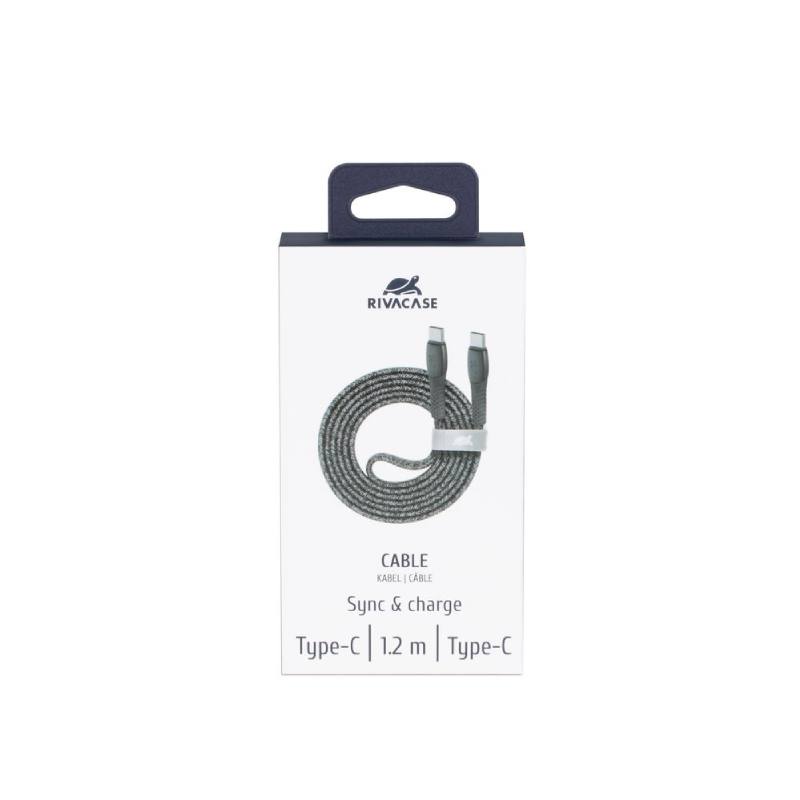 Câble de Charge RIVACASE 1.2m Type-C Vers Type-C - Gris - Image 4