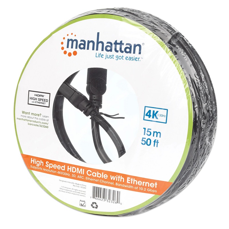 Câble MANHATTAN HDMI Mâle Vers Mâle 15 Mètres - Noir - Image 4