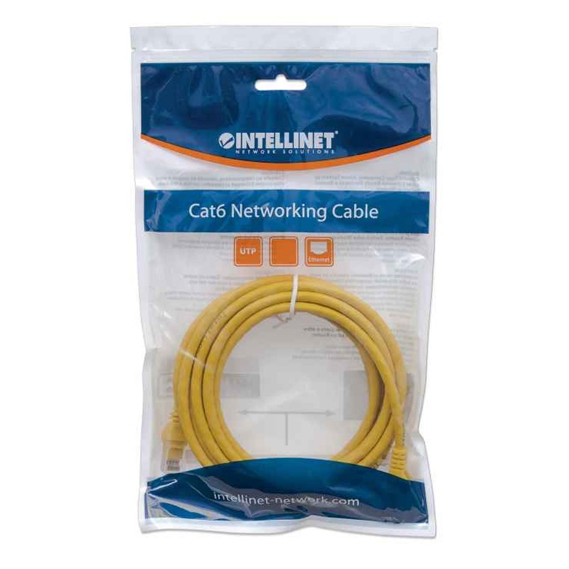 Câble Réseau INTELLINET UTP Cat 6 RJ45 1M - Jaune - Image 4