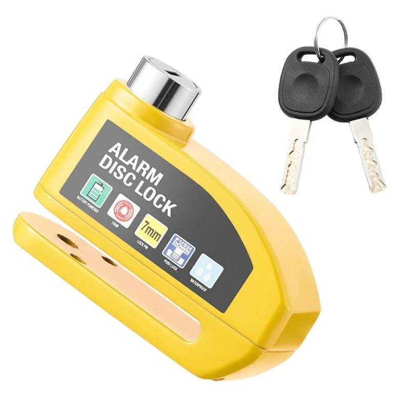 Cadenas antivol avec alarme - Jaune