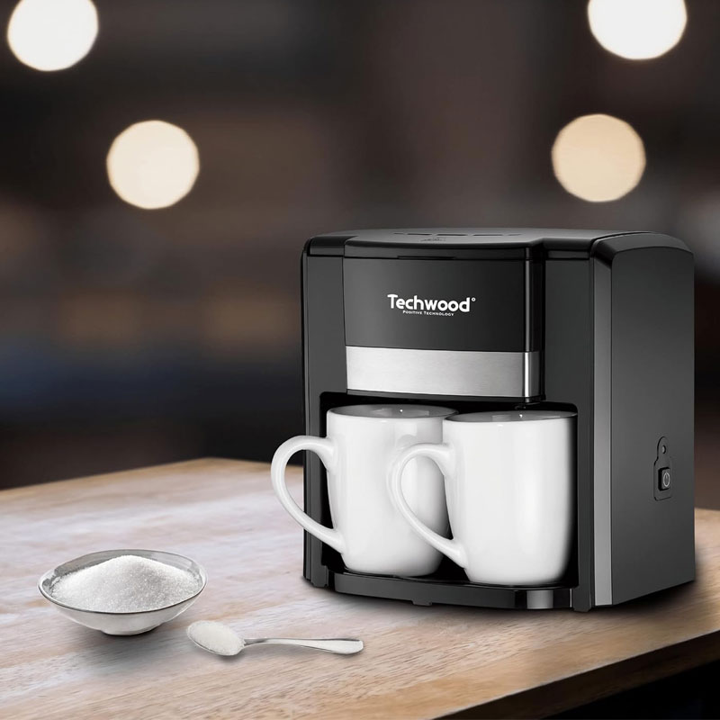 Cafetière Électrique TECHWOOD Duo TCA-206 500W - Noir - Image 2