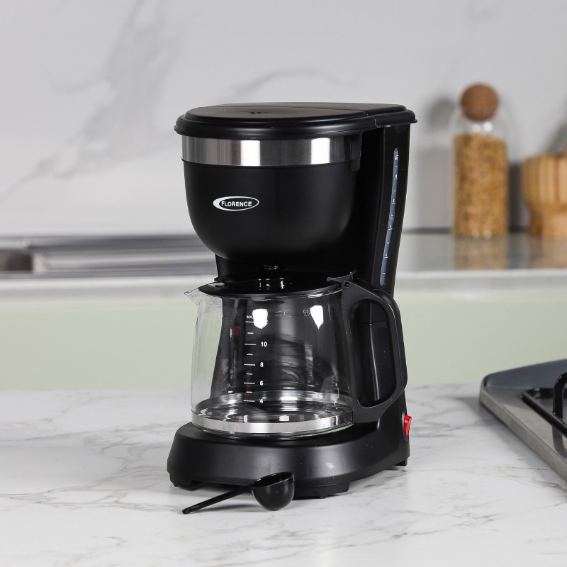 Cafetière Électrique FLORENCE HK-413 680W 1.2 Litre - Noir - Image 2