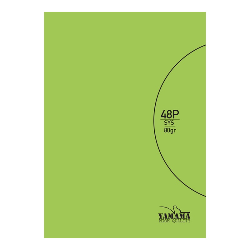 Cahier Piqué YAMAMA 48 Pages CP Uni SYS BMV 17 x 22 80G - Vert