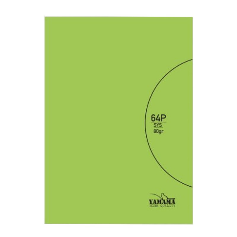 Cahier Piqué YAMAMA BMV 64 Pages UNI SYS 80Gr - Vert