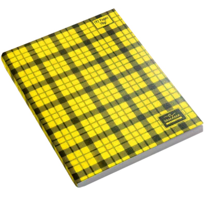 Cahier piquée YAMAMA 192 Pages À carreaux 17x22 cm 70Gr - Jaune, Photo boutique MyTek chez MyTek