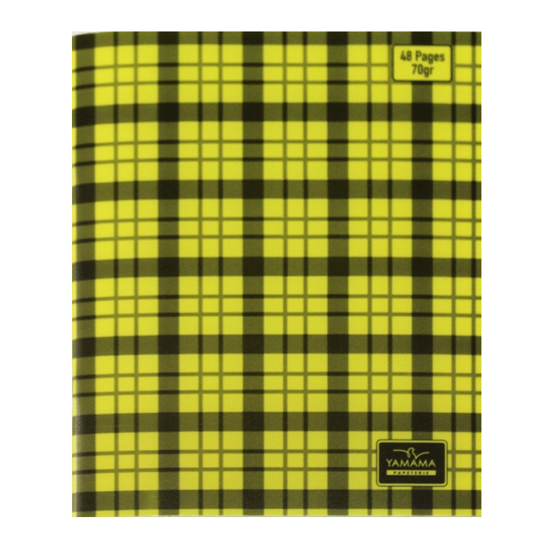 Cahier piquée YAMAMA à carreaux 48 Pages 17x22 cm 70Gr - Jaune, Photo boutique MyTek chez MyTek