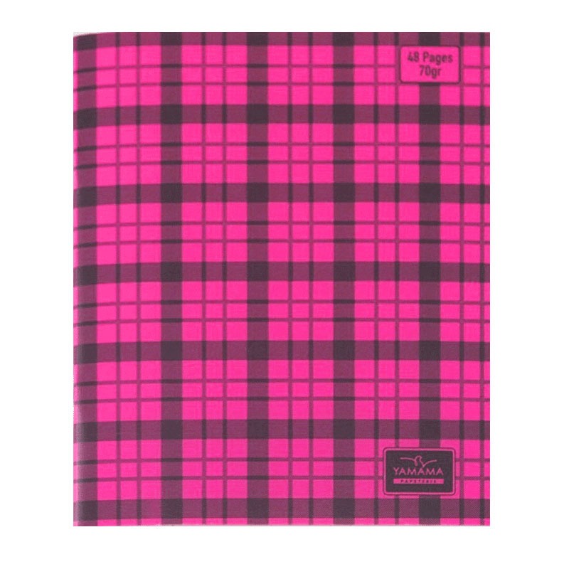 Cahier piquée YAMAMA à carreaux 48 Pages 17x22 cm 70Gr - Rose 