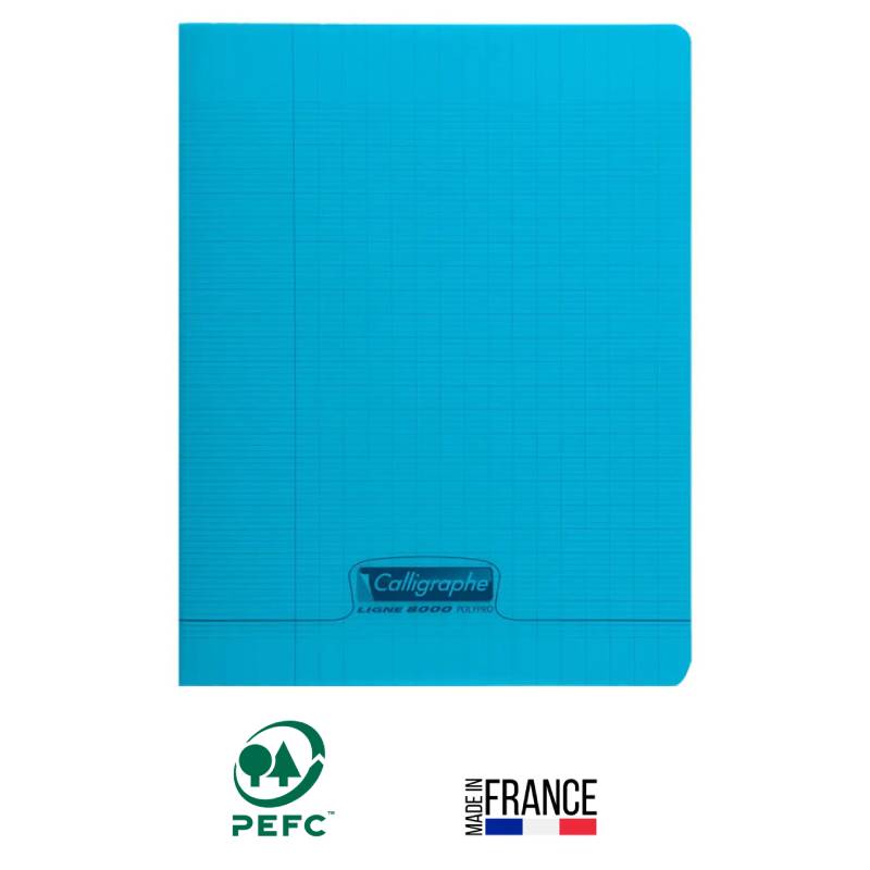 Cahier Piqûre CALLIGRAPHE 192 Pages 90 Gr Seyès 17x22 cm - Bleu