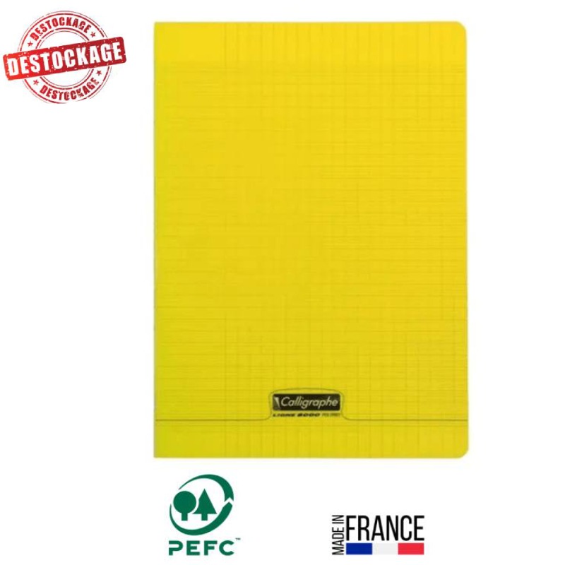 Cahier Piqûre CALLIGRAPHE 192 Pages 90 Gr Seyès 21x29.7 cm - Jaune