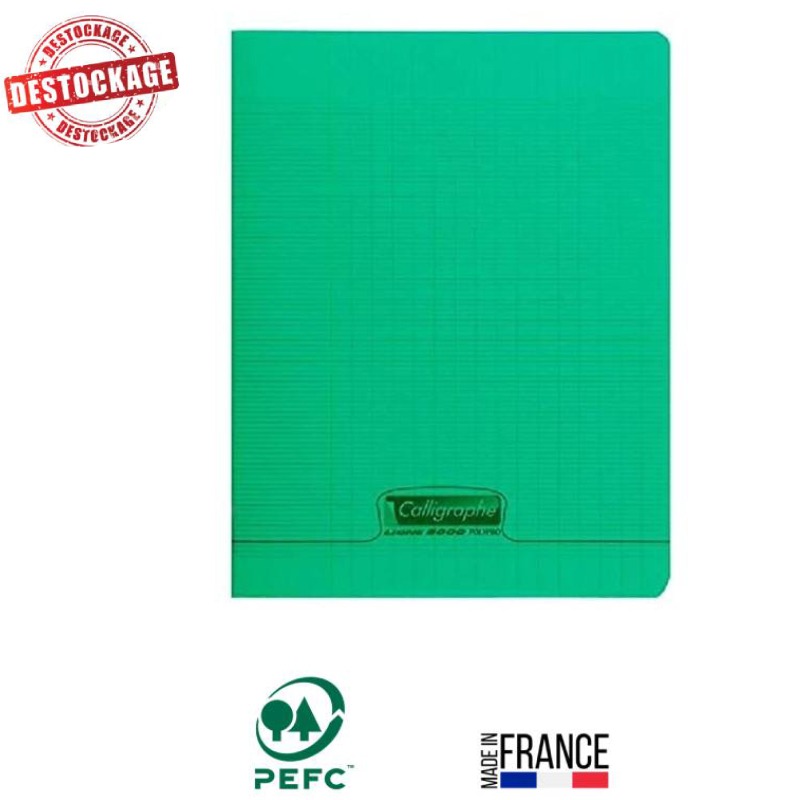 Cahier Piqûre CALLIGRAPHE 192 Pages 90 Gr Seyès 21x29.7 cm - Vert