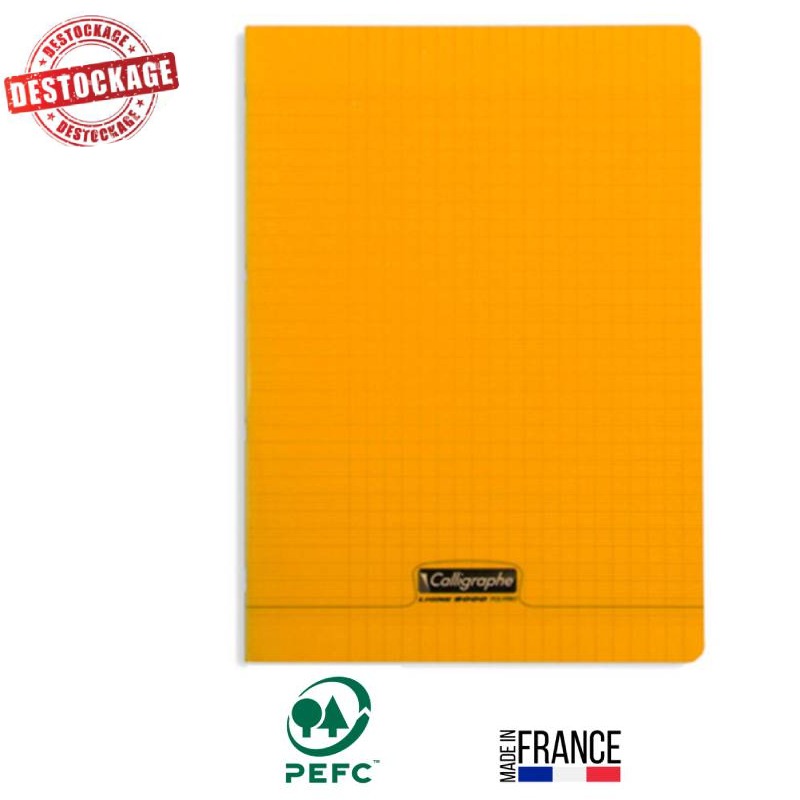 Cahier Piqûre CALLIGRAPHE 96 Pages 90Gr Seyès 21x29.7 cm - Orange