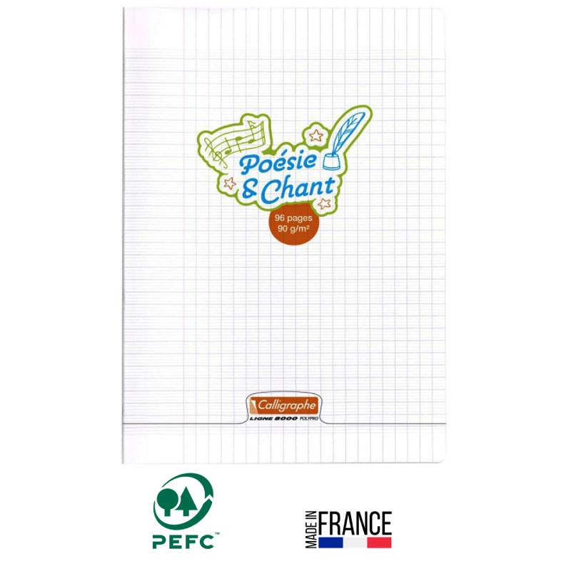 Cahier Piqûre CALLIGRAPHE Poésie & Chant Seyès/Uni 96P A4