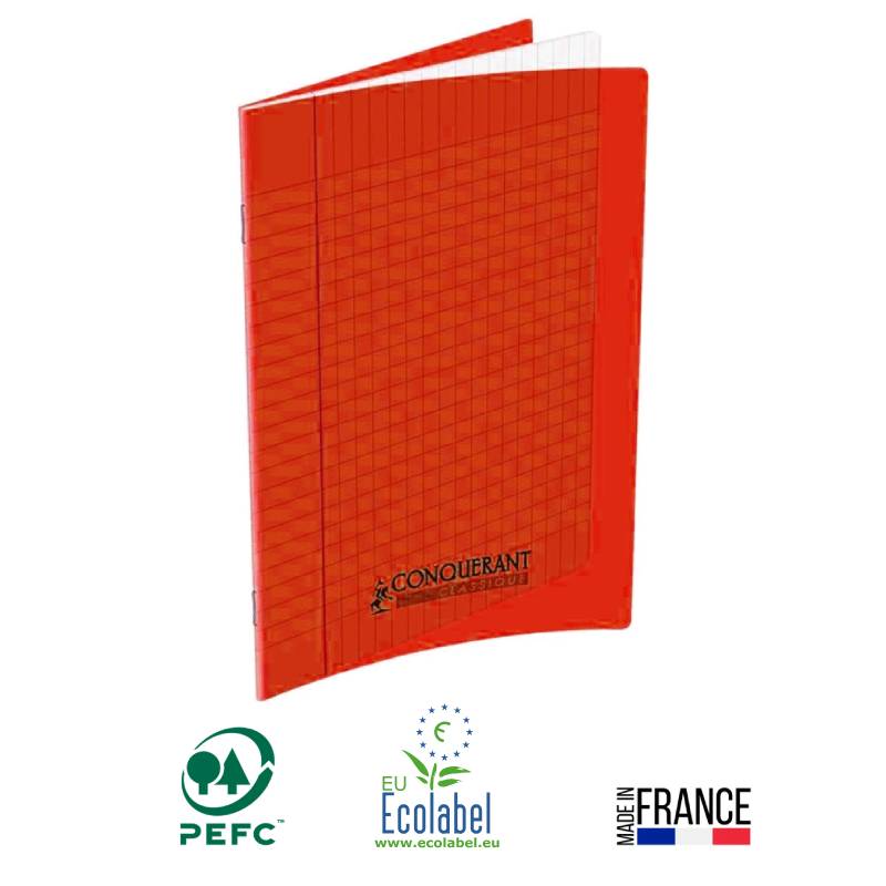 Cahier Piqûre CONQUERANT 140 Pages 90 Gr Seyès 24x32 cm - Rouge 