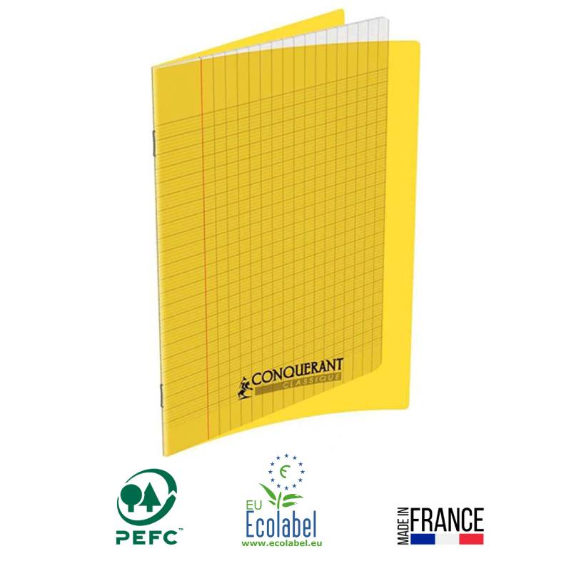 Cahier Piqûre CONQUERANT 96 Pages 90 Gr Seyès 17x22cm - Jaune 