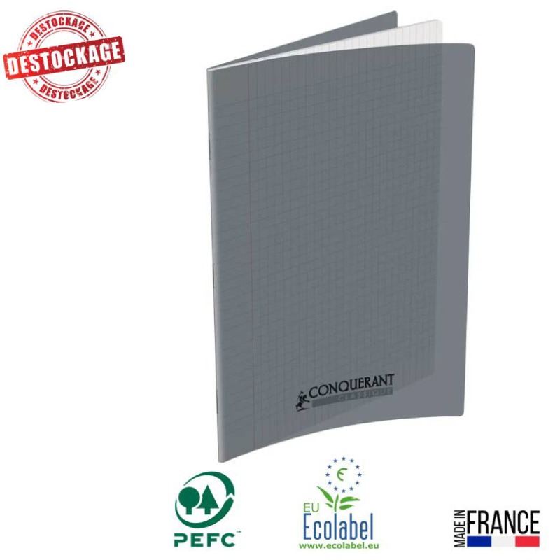 Cahier Piqûre CONQUERANT 96 Pages 90 Gr Seyès 21x29,7 cm - Gris