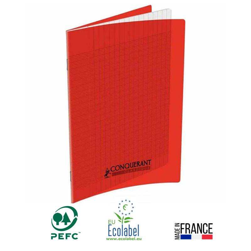 Cahier Piqûre CONQUERANT 96 Pages 90Gr Seyès 21x29,7 cm - Rouge