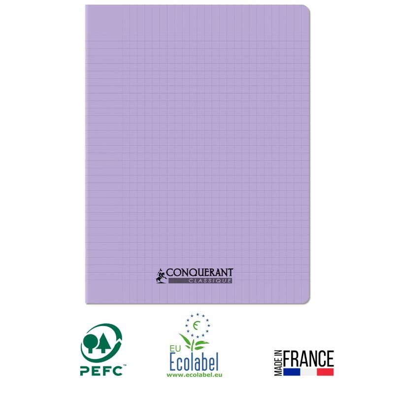 Cahier Piqûre CONQUERANT 96 Pages 24x32 cm - Lilas Pastel