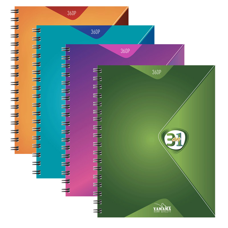 Cahier YAMAMA Wiro Avec Séparations 3en1 PF CP 360 Pages 80g Uni - Image 3