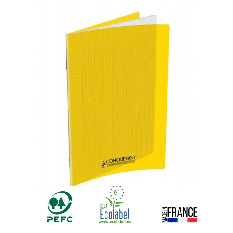 Cahier Piqûre CONQUERANT 192 Pages 90 Gr Seyès 17x22 cm - Jaune