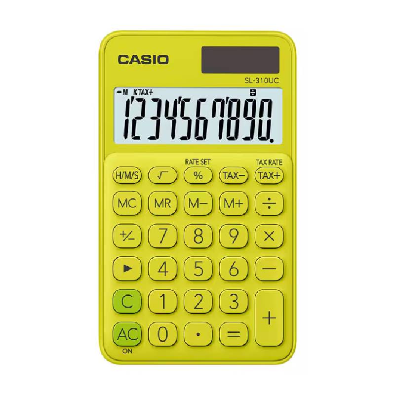 Calculatrice CASIO Simple 10 Chiffres Avec Etui - Jaune