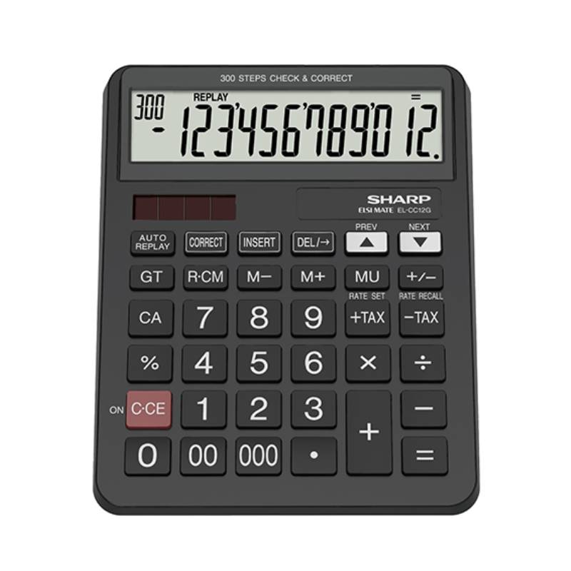 Calculatrice De Bureau Sharp EL-CC12G 12 Chiffres - Noir, Photo boutique MyTek chez MyTek