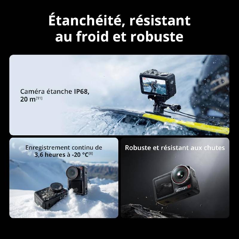 Caméra d’Action DJI Osmo 5 Pro 4K 120fps 40MP - Noir - Image 6
