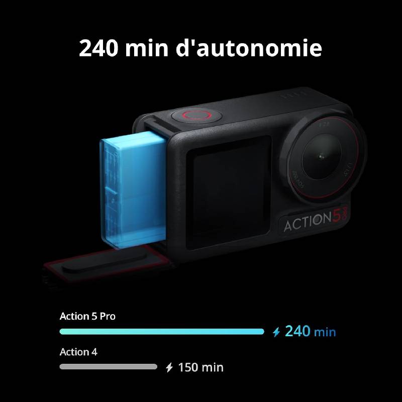 Caméra d’Action DJI Osmo 5 Pro 4K 120fps 40MP - Noir - Image 7