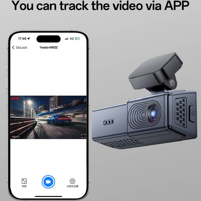 Caméra de Surveillance Double Yesido KM22 pour Voiture – Noir - Image 2
