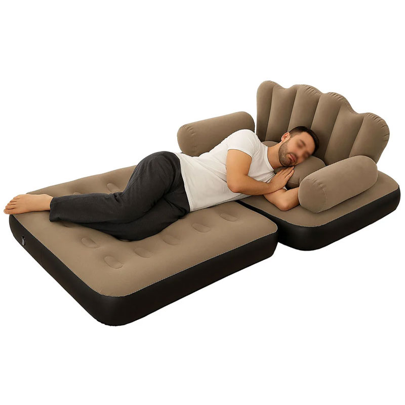 Canapé gonflable Modulable 2-en-1 - Marron