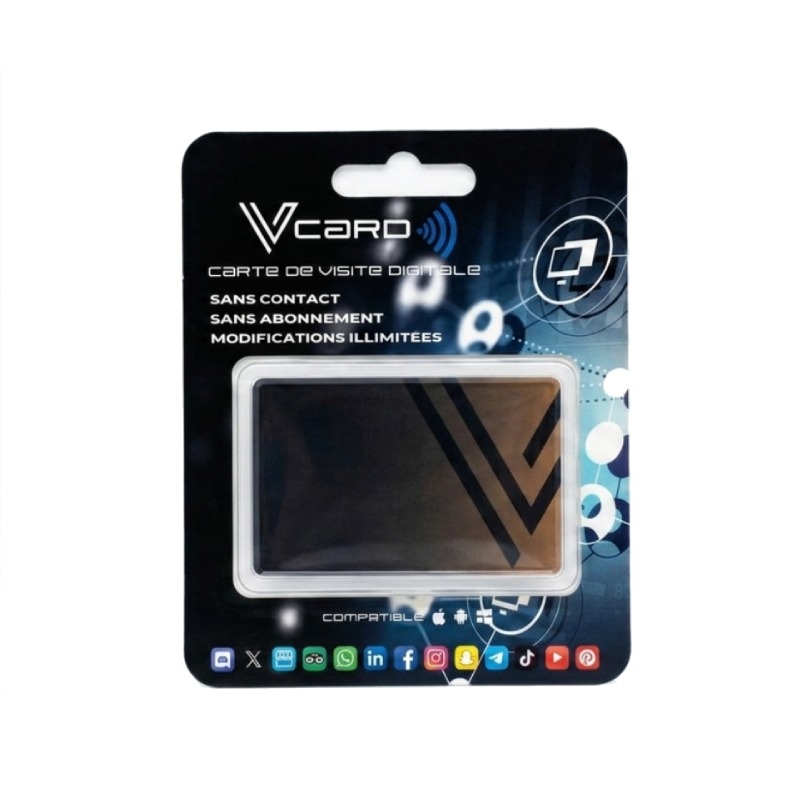 Carte De Visite VCARD Digitale Designe V Sans Contact - Jaune & Noir - Image 4