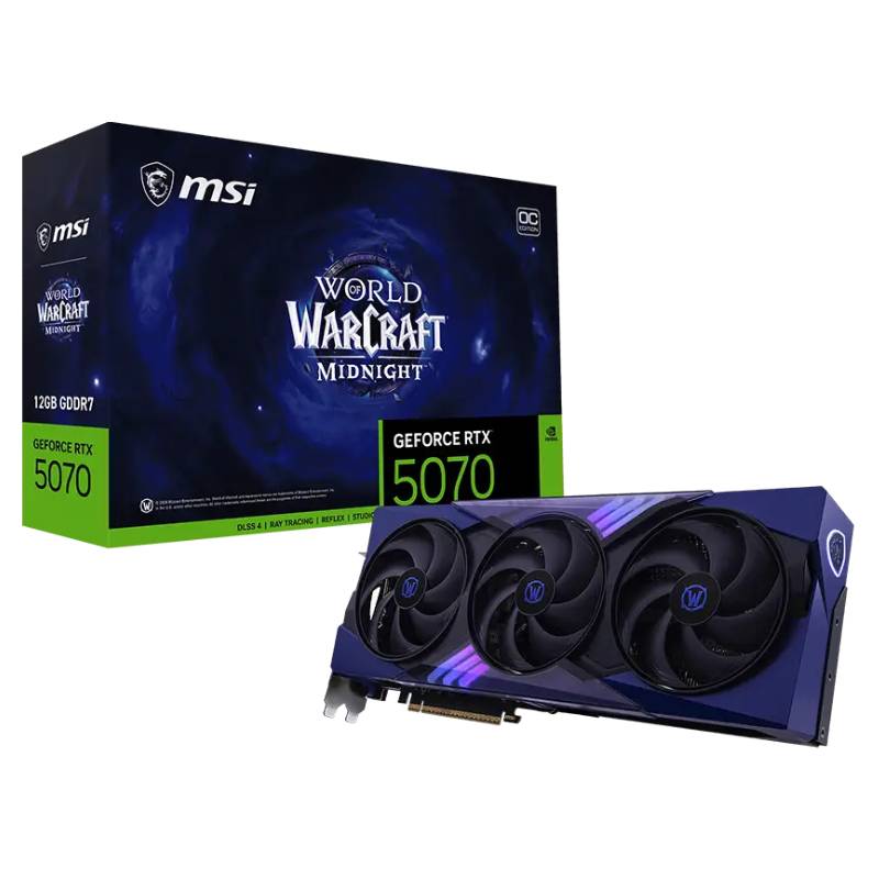 Carte Graphique MSI GeForce RTX 5070 12G World of Warcraft MIDNIGHT VOID EDITION OC 