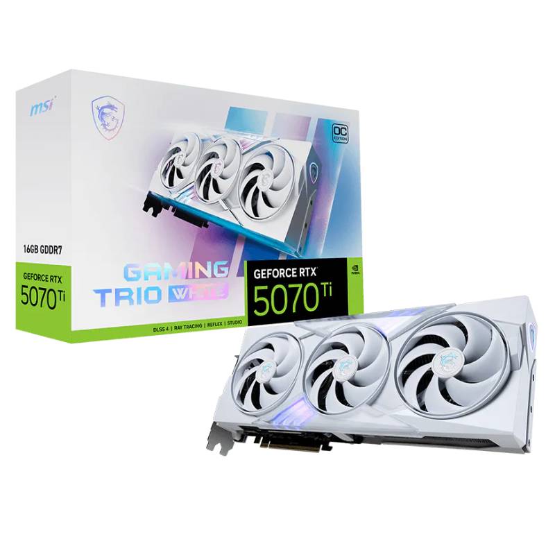 Carte Graphique MSI GeForce RTX 5070 Ti 16G GAMING TRIO OC WHITE