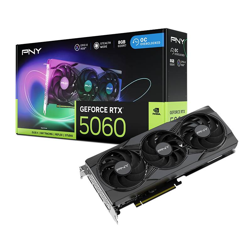 Carte Graphique PNY GeForce RTX 5060 8Go Triple Fan ARGB OC, Photo boutique MyTek chez MyTek