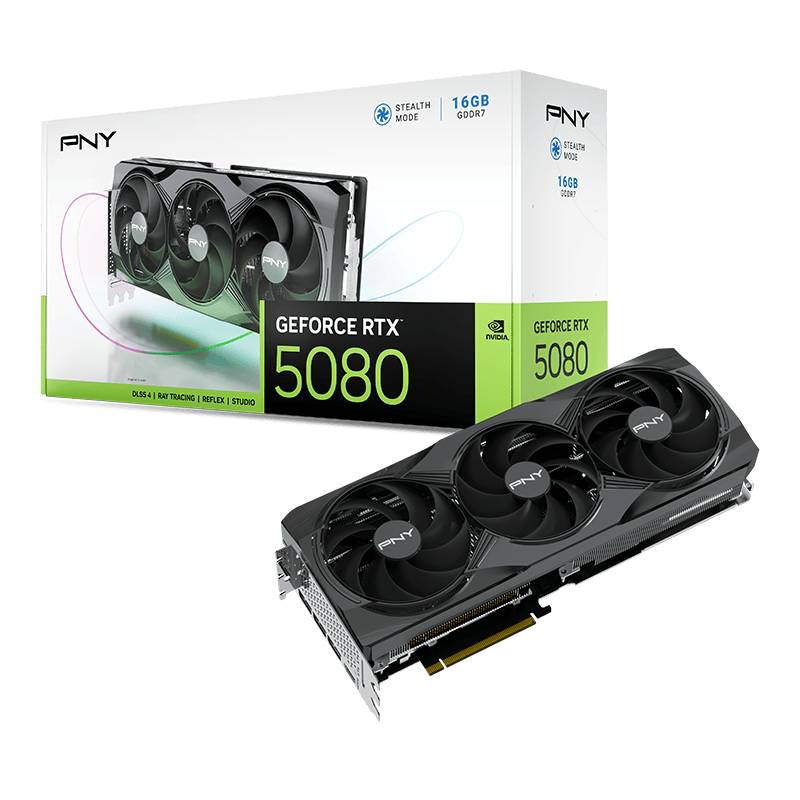 PNY GeForce RTX 5080 Triple Fan NVIDIA 16 Go GDDR7, Photo boutique MyTek chez MyTek
