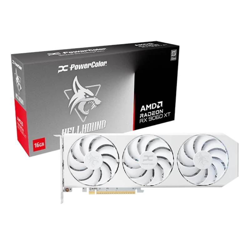 Carte Graphique POWERCOLOR Hellhound Spectral White AMD Radeon RX 9060XT 16G