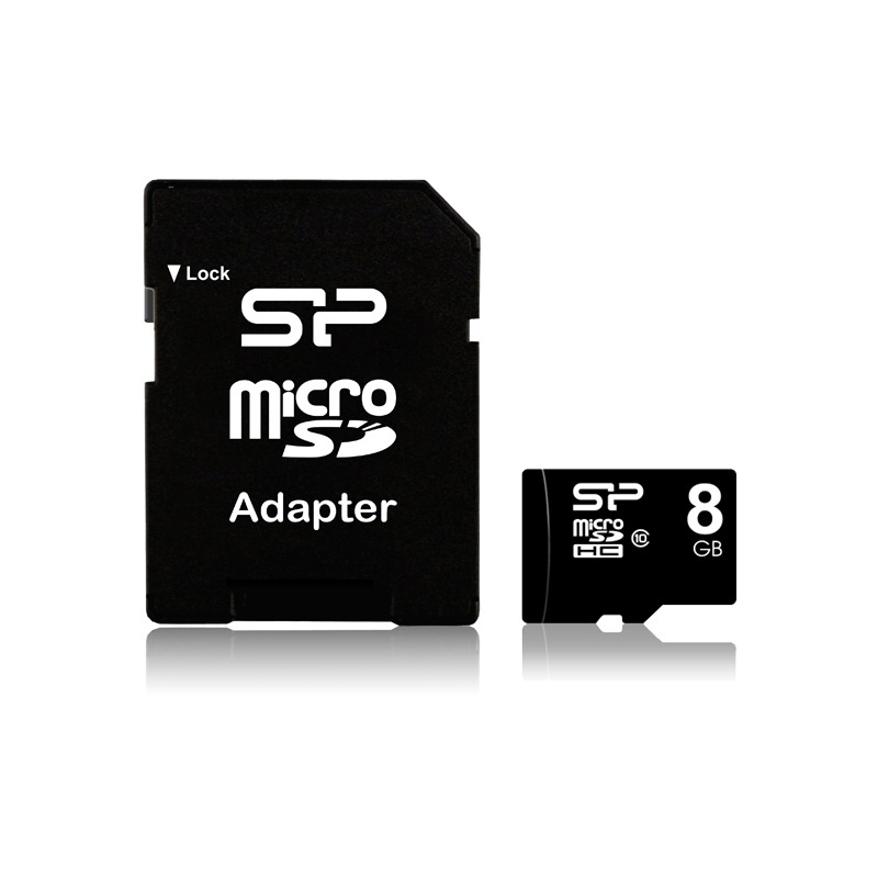 Carte Mémoire SILICON POWER 8Go Class 10 avec adaptateur