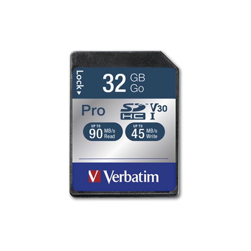 Carte mémoire VERBATIM Pro U3 32Go SDHC CLASSE 10 UHS-I