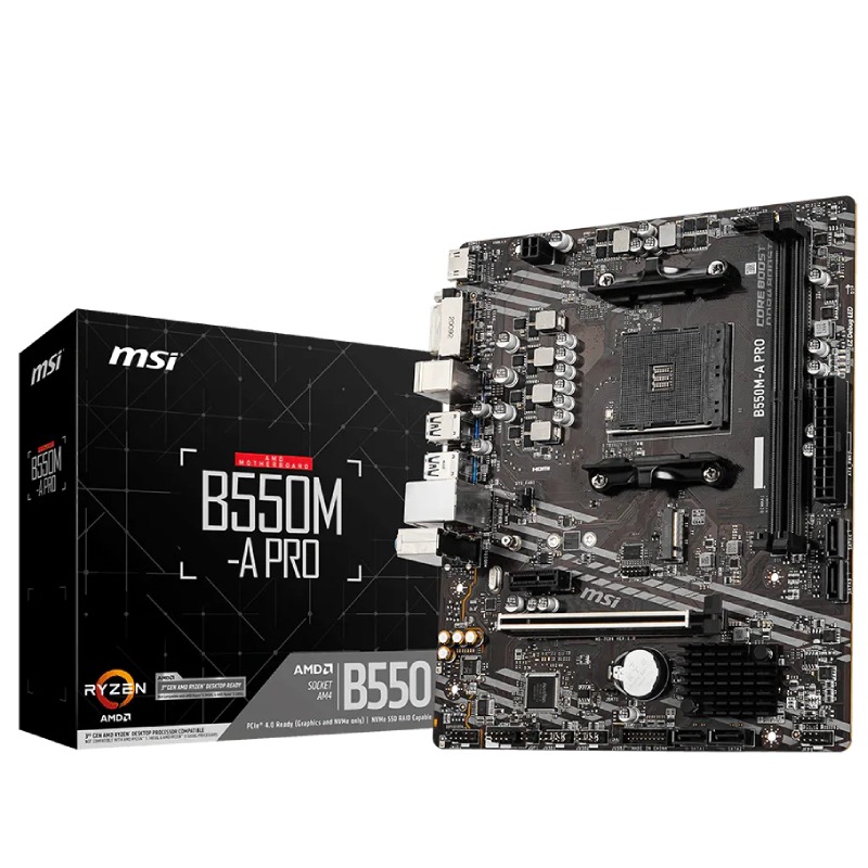 MSI B550M-A PRO carte mère AMD B550 Emplacement AM4 micro ATX (7C96-006R), Photo boutique MyTek chez MyTek
