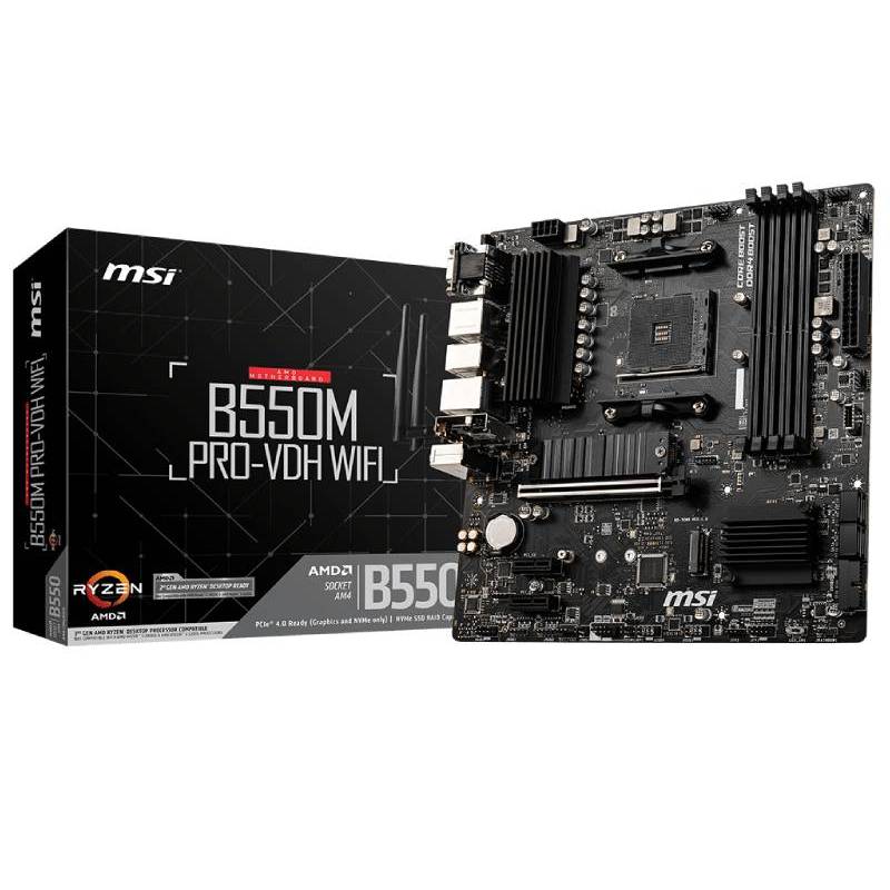 MSI B550M PRO-VDH Emplacement AM4 micro ATX AMD B550, Photo boutique MyTek chez MyTek
