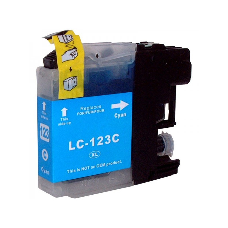 Cartouche Jet d'Encre Adaptable Brother LC123C - Cyan 