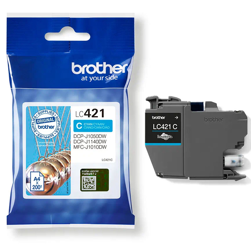 Cartouche BROTHER Original Jet d'encre LC421C - Cyan - Image 2
