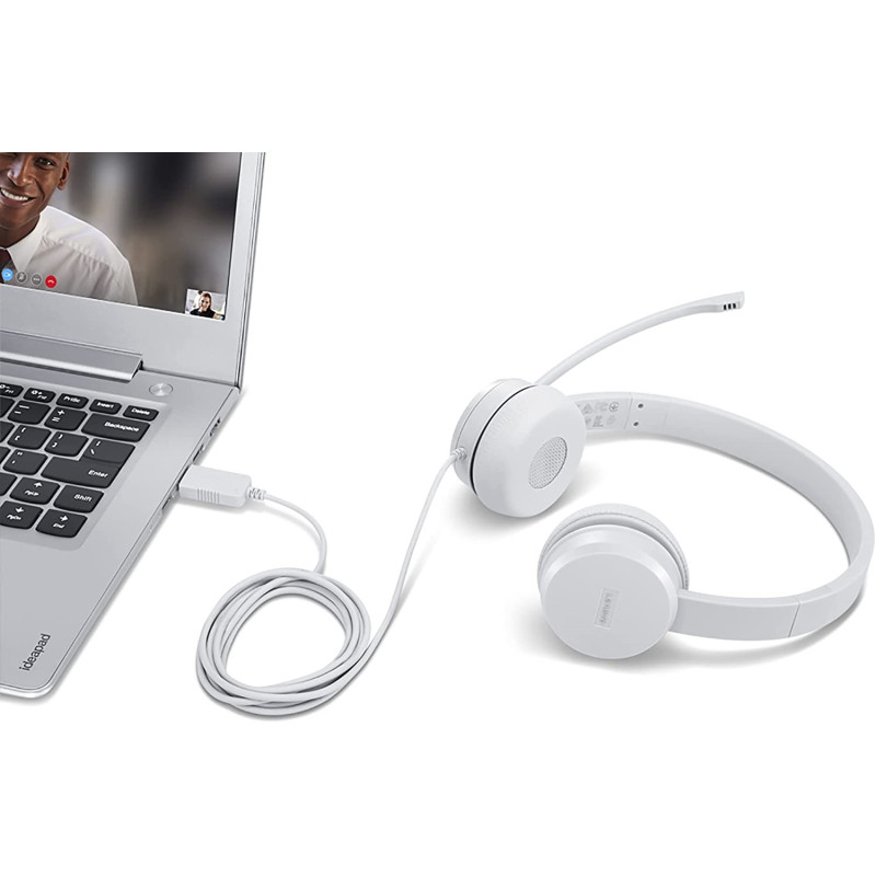 Casque Filaire LENOVO STEREOB 110 USB - Blanc - Image 4